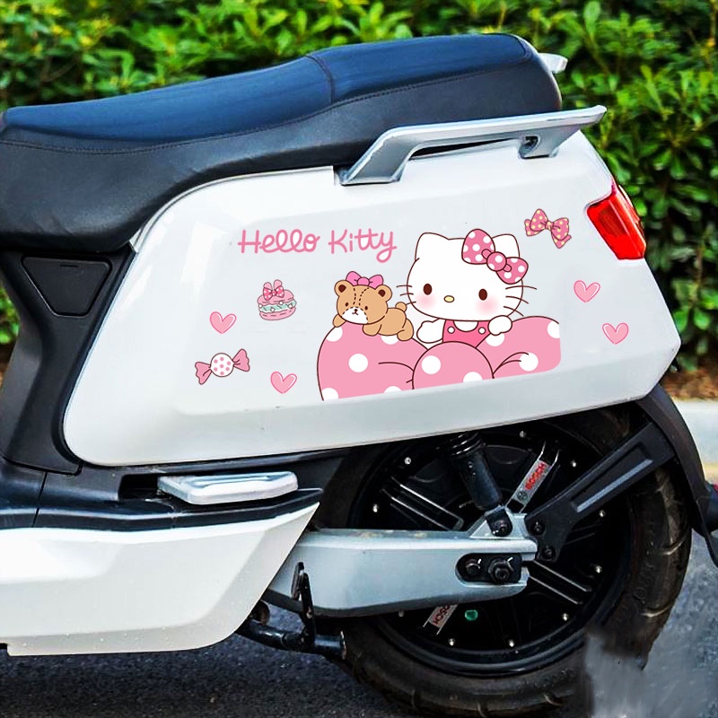 Hl Miếng Dán Trang Trí Xe Hơi Hình Mèo Hello Kitty Dễ Thương Chống Thấm Nước