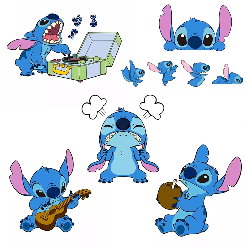 Miếng Dán Trang Trí Xe Hơi Chống Trầy Xước Chống Thấm Nước Họa Tiết Hoạt Hình Stitch Dễ Thương