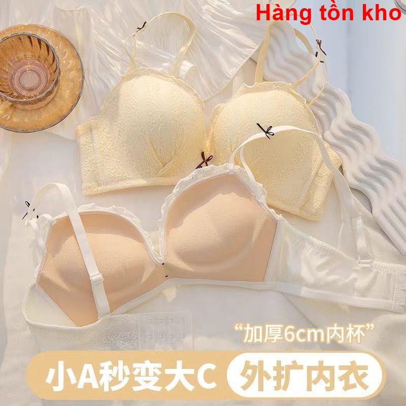 Set Áo Lót Nâng Ngực Không Gọng 6cm + Quần Lót Phối Ren Dành Cho Nữ
