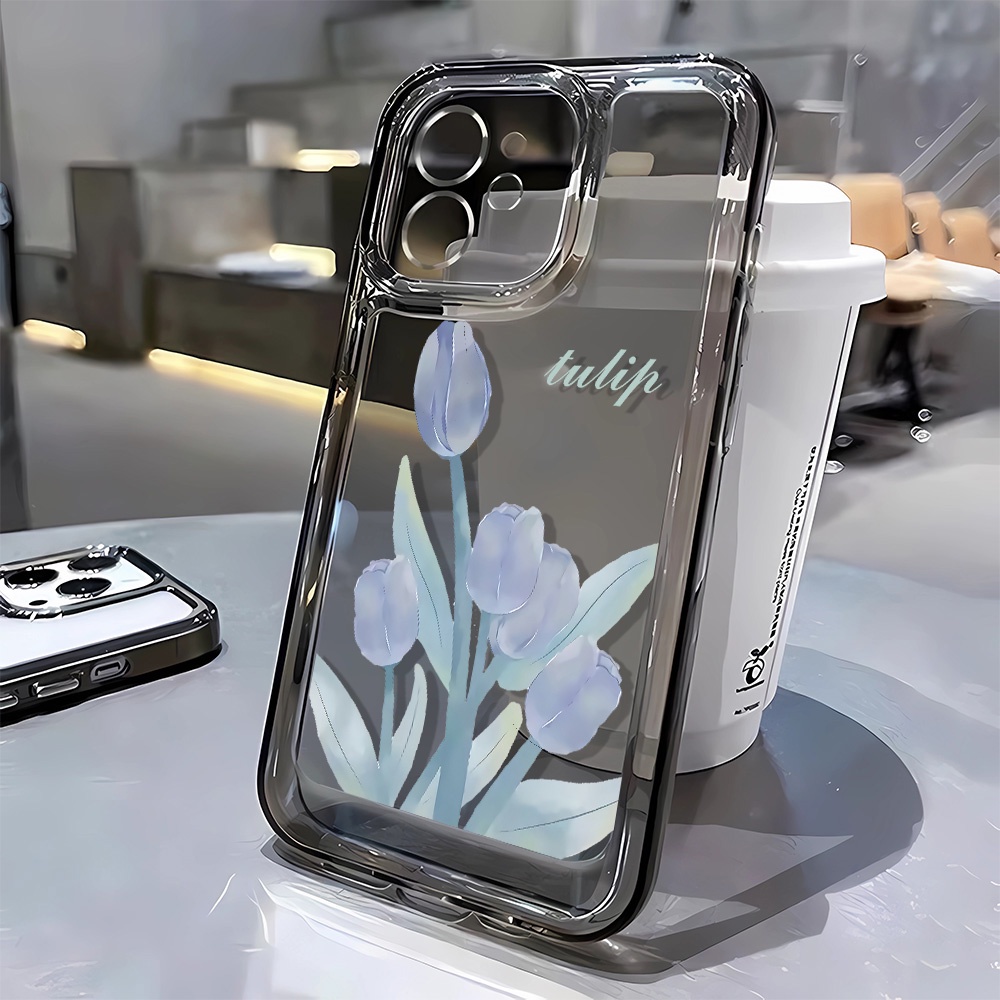 Ốp Điện Thoại Mềm Trong Suốt Hình Hoa Tulip Cho Iphone 11 13 14 7 8 Plus 12 13pro Max X Xs Max 7 8 Se 2020