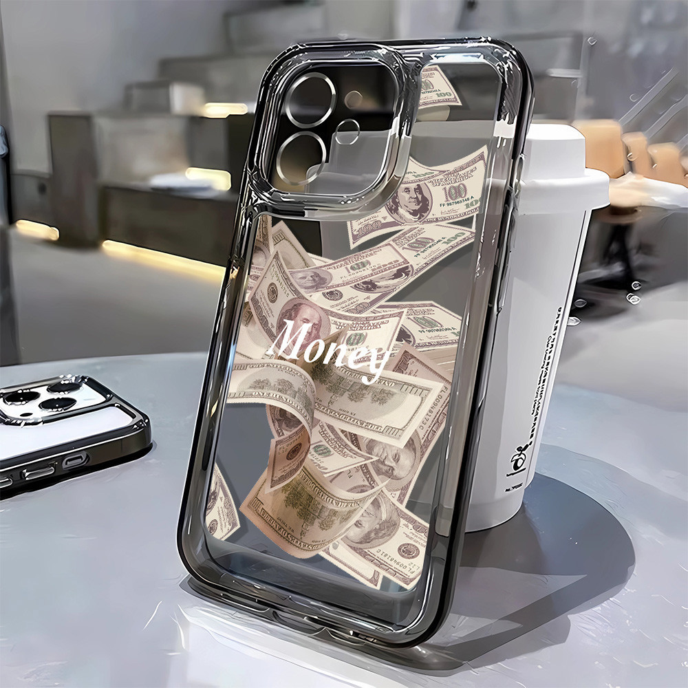 Tiền Giấy Trong Suốt Ốp Lưng Không Gian Iphone 16 11 13 14 7 8 Plus 12 13pro Max X Xs Max 7 8 Se 2020 Bìa Mềm