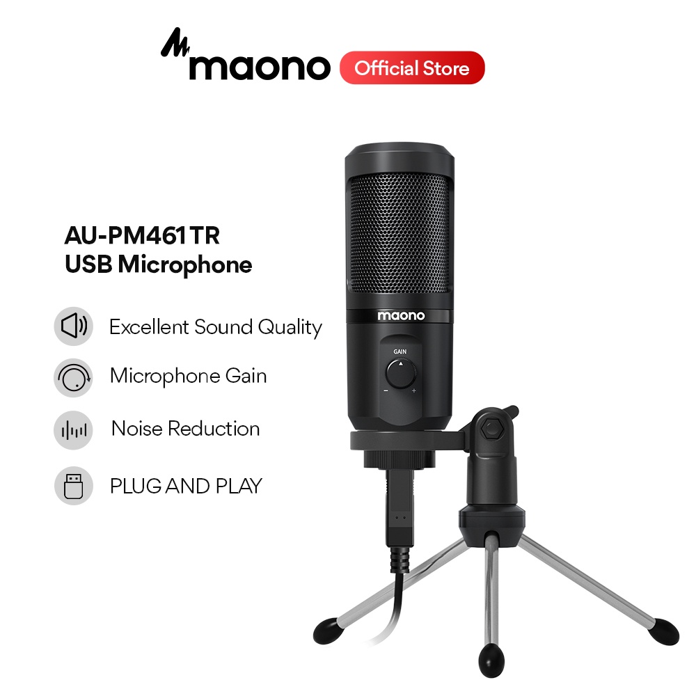 Micro thu âm MAONO AU-PM461TR để bàn USB dành cho máy tính xách tay máy  tính bàn điện thoại