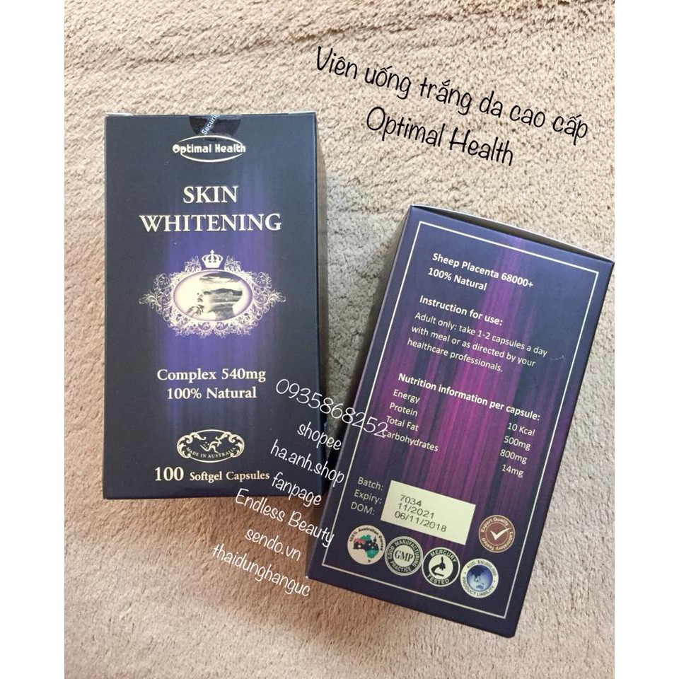 Vi n Skin Whitening Optimal Health 100 vi n Shopee Vi t Nam