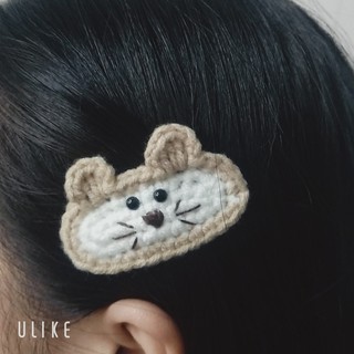 Kẹp tóc con chuột hamster bear cho nữ và bé gái dễ thương 5cm |Cặp tóc mái len |Shop Rô Handmade