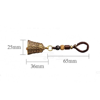 DAMAO Móc Chìa Khóa Ô Tô Porsperity Thành Công Handmade Phụ Kiện Nội Thất Đồng Chuông Phật Giáo Tây Tạng Kinh Thánh Kinh Sutra Dây May Mắn Keyfob