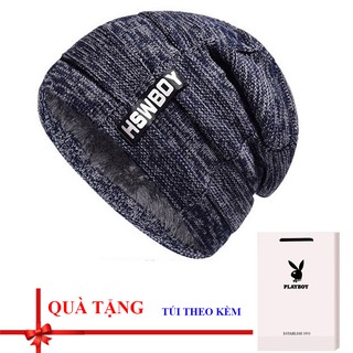 Mũ len nam thời trang phong cách châu Âu, chùm tai chống rét cực tốt ( có túi )