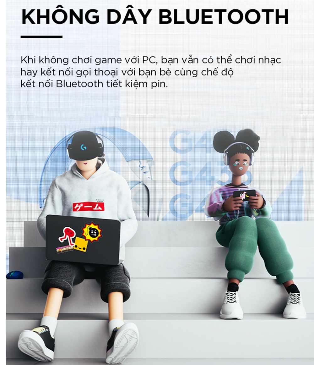Mô tả Tai nghe gaming Bluetooth và Lightspeed Logitech G435 Mic ảo tích hợp PC Mobile PS5 - 3