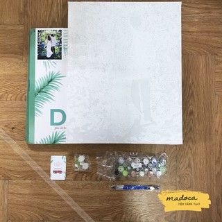 Tranh tô màu 40x50cm có khung Ngày hạnh phúc T117