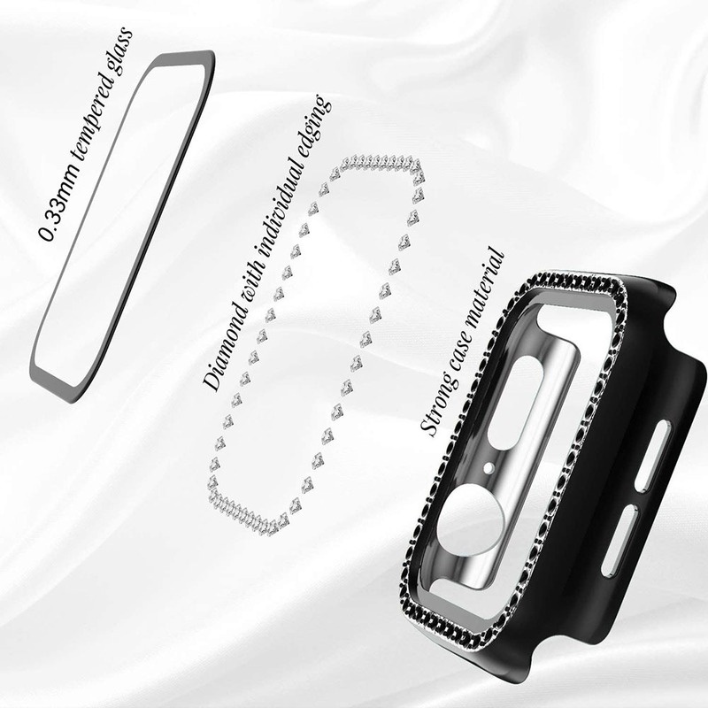 Ốp Bảo Vệ Ốp Lưng Kim Cương Cho Apple Watch 46MM 41MM 45MM 44MM 40MM 42MM 38MM Series 10 9 8 7 6 5 4 3 2