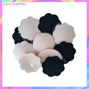 Miếng Dán Ngực Silicon Màu Đen/Be Tự Dính Không Dây Có Thể Tái Sử Dụng