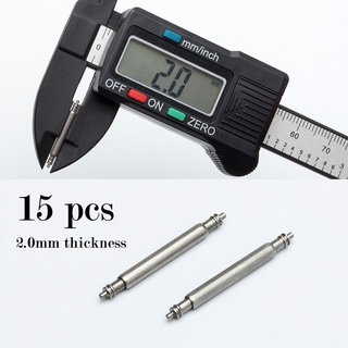 Set 15 Thanh Lò Xo Đồng Hồ Đeo Tay Đường Kính 2.0mm Dày 2mm Bằng Thép Không Gỉ
