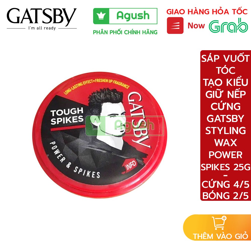 Sáp vuốt tóc nam nữ thơm tạo kiểu cứng giữ nếp lâu chính hãng nhật bản Gatsby Wax Power Spikes mini 25g không bết giá rẻ