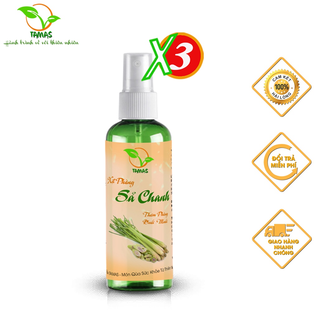 Ảnh Combo 3 Chai Xịt Phòng, Đuổi Muỗi Và Côn Trùng TAMAS 100ml Hương Sả Chanh, Sả Cam, Quế Sả- Thành Phần Tự Nhiên, An Toàn 1