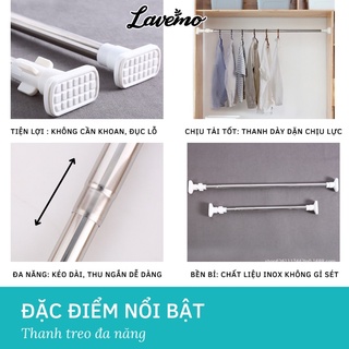 Thanh Treo Đa Năng LAVEMO Thanh Treo Quần Áo Không Khoan Tường Inox TT01