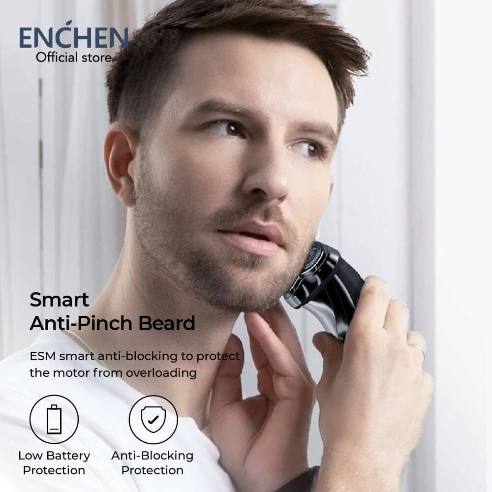 Ảnh Máy cạo râu Enchen Blackstone 3 chống nước IPX7, tích hợp tông đơ nhỏ, lưỡi dao nổi 3D - BH 6 tháng 4