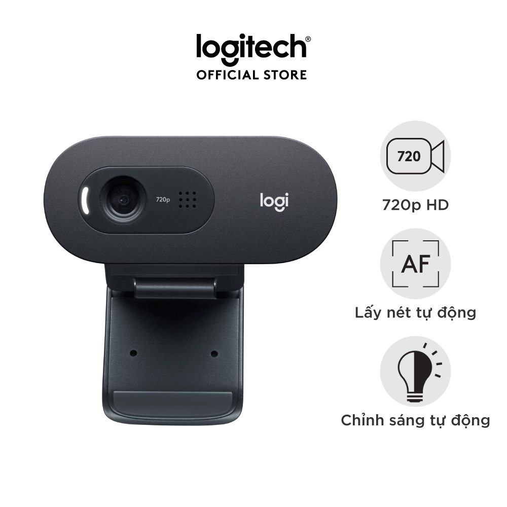 [Mã ELCL7 giảm 7% đơn 300K] Webcam Logitech C270 720p HD - Góc cam 55o, mic giảm ồn, tự chỉnh sáng, chụp ảnh 3MB