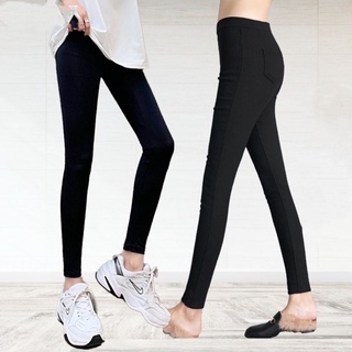 Quần Legging Dáng Dài Za Ra Cạp Cao Co Giãn Chất Cotton Nữ