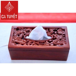 Hộp đựng giấy ăn gỗ hương cao cấp (H)