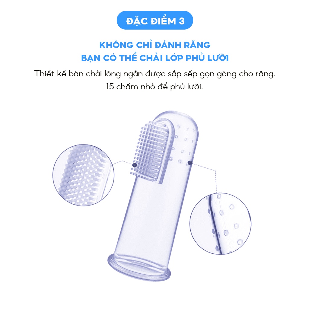 Mô tả Bàn chải xỏ ngón silicon cho bé từ 1 tuổi thương hiệu Midkid, tưa lưỡi mềm mại, an toàn, có hộp đựng sạch sẽ và tiện lợi - 4