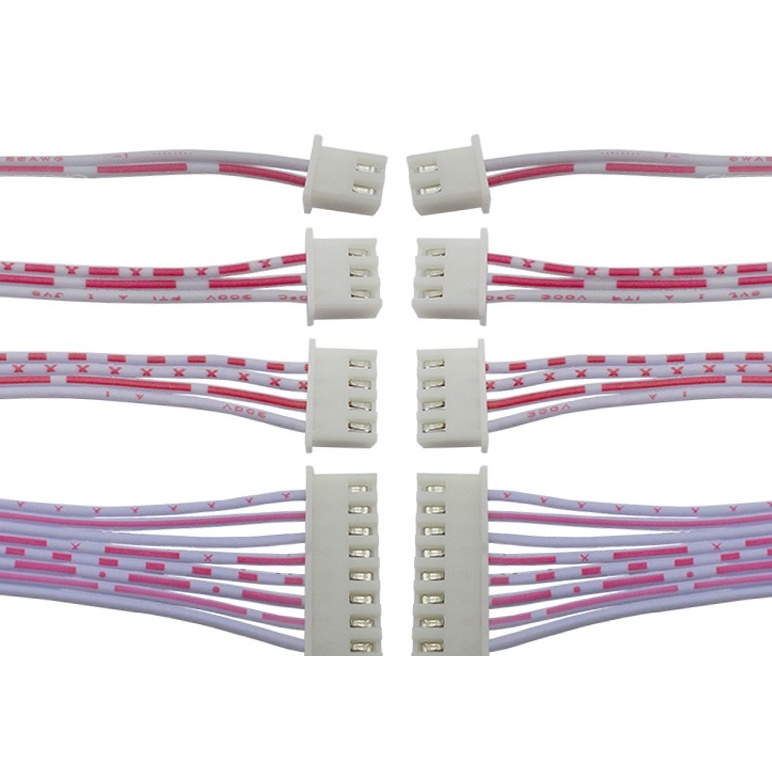 Cáp phẳng trắng đỏ XH Đầu đơn XH2.54 Phích cắm khác Chiều dài hàn 20cm 2 / 3 / 4 / 5 / 6-10P Cáp phẳng / 10CM / 20cm