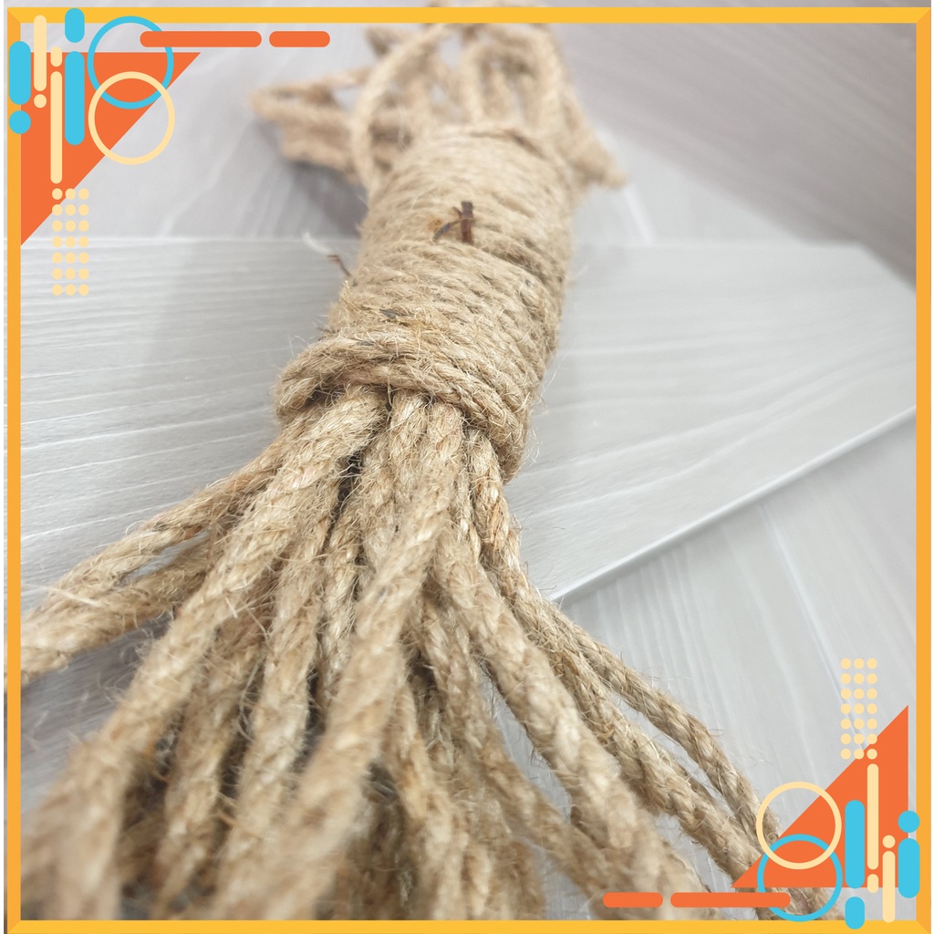 dây thừng trang trí gói quà, dây gai decor lọ hoa, dây sơ dừa trang trí treo ảnh, treo kệ nghệ thuật
