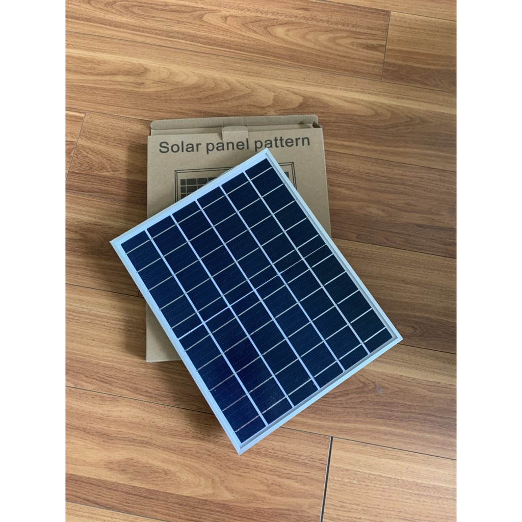 Tấm Pin Năng Lượng Mặt Trời 6V 12W – Dùng Cho Đèn LED, Quạt Mini, Sạc Điện Thoại, [ Tặng Dây 5M ]