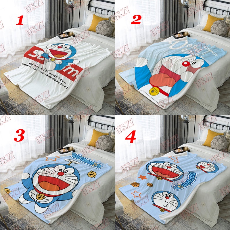 Chăn flannel 4 Kích Cỡ In Hình doraemon Xinh Xắn
