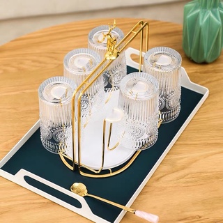 Khay Úp Cốc Đầu Hươu Mạ Vàng Kèm Khay Hứng, Úp Cốc Decor Phong Cách Bắc Âu Cam Homeware