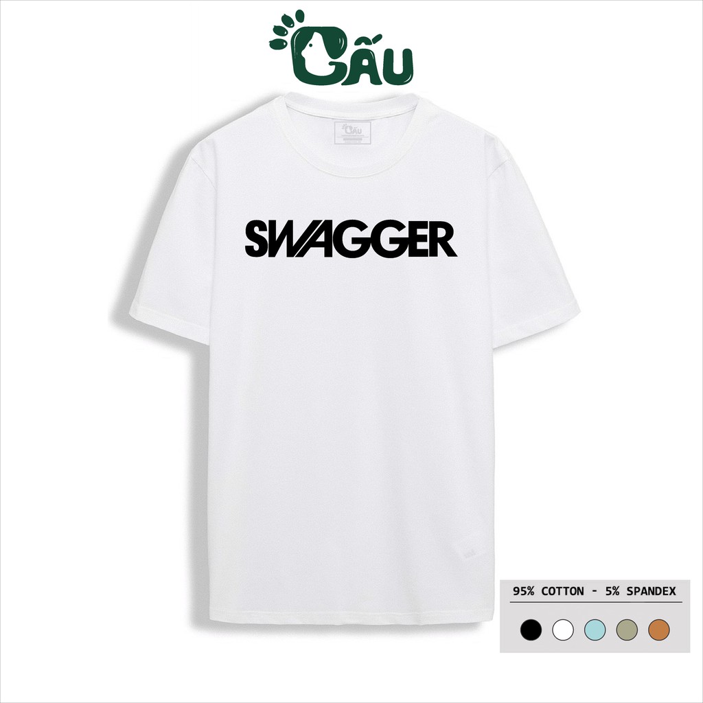 Áo thun Nam GẤU 194 cổ tròn tay ngắn vải coton co dãn, dày dặn, form regular fit – SWAGGER