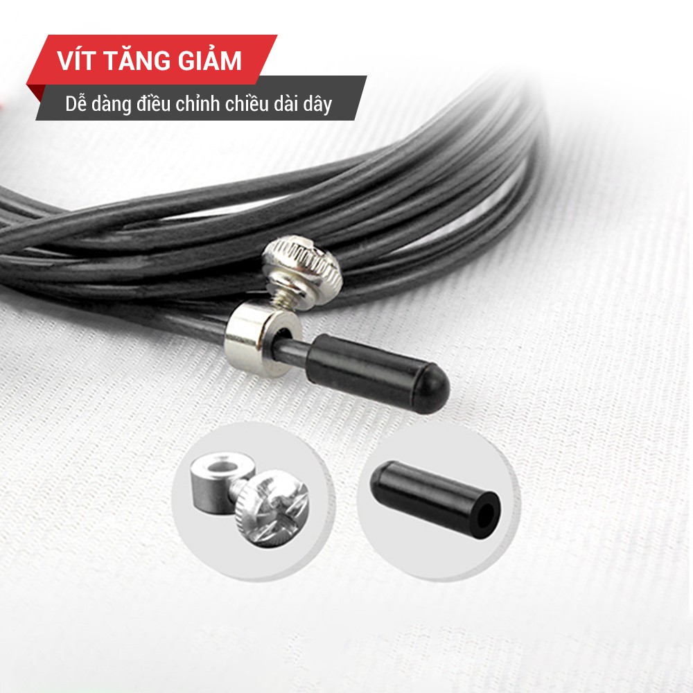 Dây nhảy lõi thép thể dục tại nhà GoodFit chiều dài 3m, trục xoay 360 độ GF901JR