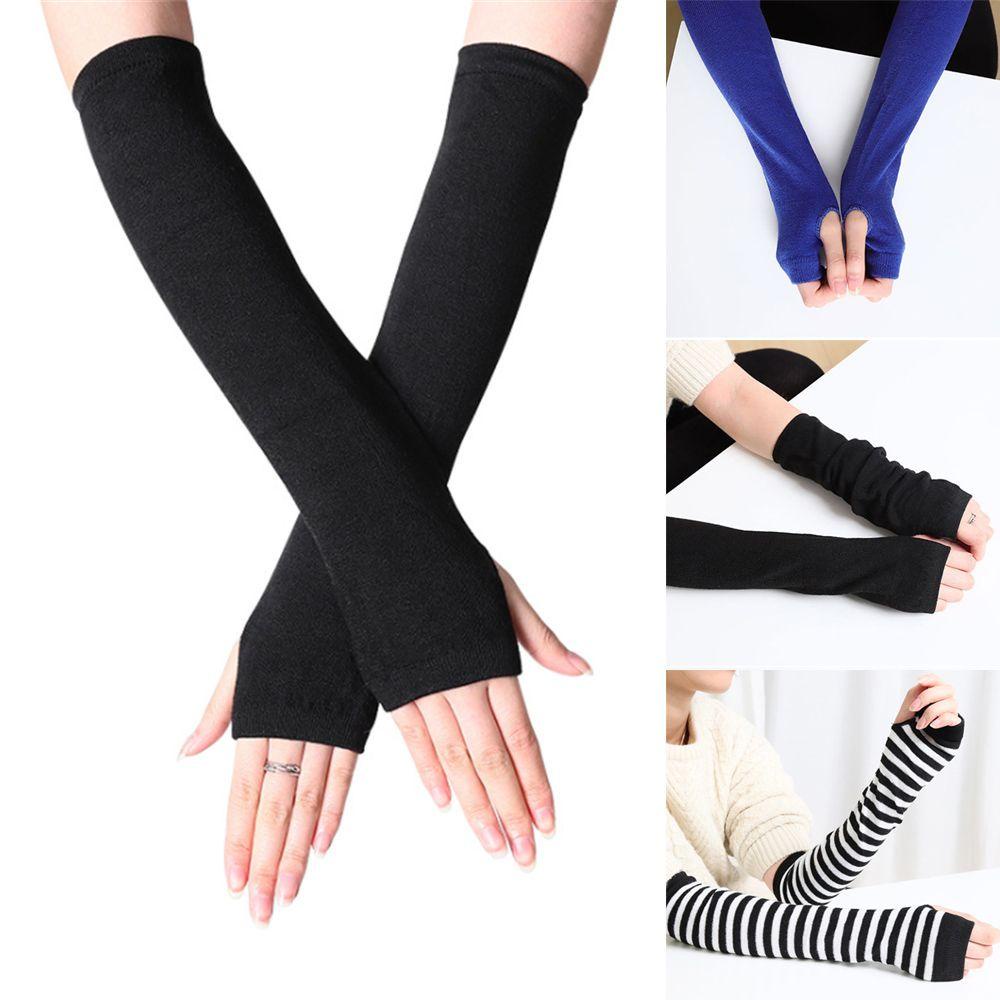 Găng tay khuỷu tay cotton cho nữ và bé gái, thiết kế dài và ấm áp