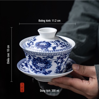 Chén Khải, Tiềm Trà Sứ Cảnh Đức Thấu Quang Tinh Khiết, Dung Tích 260ml