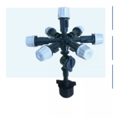 Bộ 5 Béc phun sương 7 hướng xám cao cấp- loại 1 gắn kèm van chống rò rỉ chân ren 21