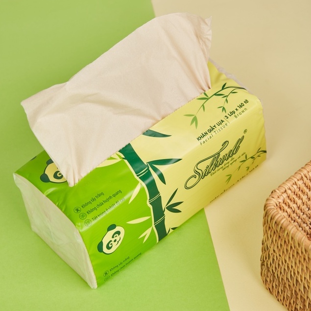 Ảnh Khăn giấy ăn gấu trúc Silkwell 160 tờ 3 lớp siêu dai không tẩy trắng hàng chính hãng 3