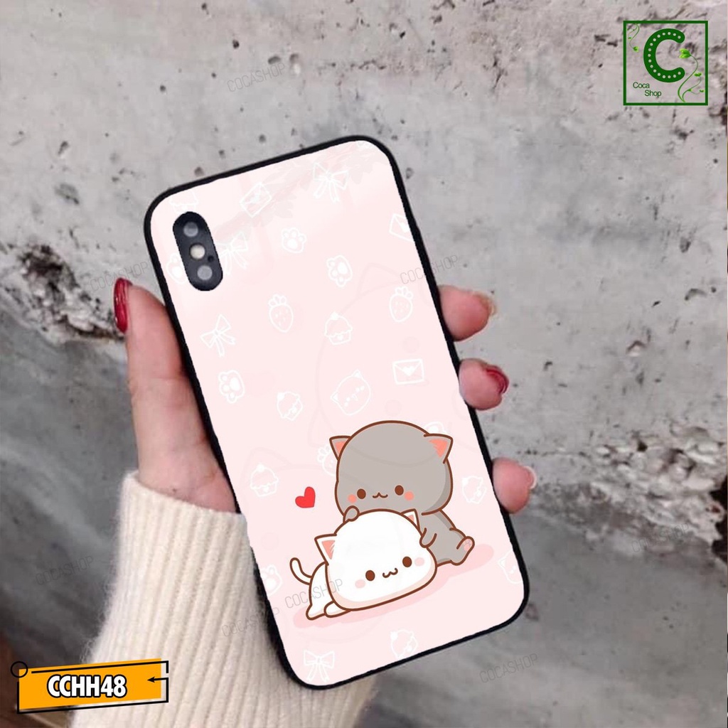Ốp lưng iphone mặt kính cực đẹp, chống trày xước  - Tình yêu màu hồng - 6/6plus/6s/6splus/7/7plus/8/8plus/x/.....