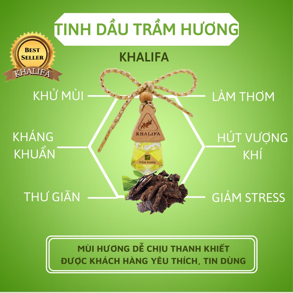 Tinh Dầu Trầm Hương Khalifa 50ml Giảm Stress Khử Mùi Chống Say Xe Hàng Chính Hãng