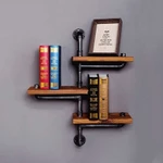 Kệ 3 tầng chất liệu ống sắt kệ để sách treo tường bền đẹp lắp ráp gắn tường trang trí nhà à quán cafe đẹp, độc, lạ — ảnh 5