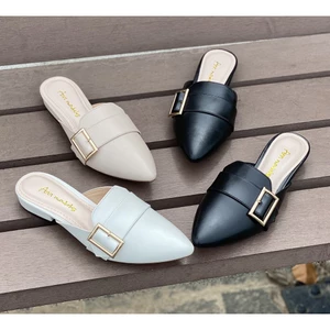 Giày sục mũi nhọn 2 phân phối quai ngang chất liệu xi mờ cao cấp _A017
