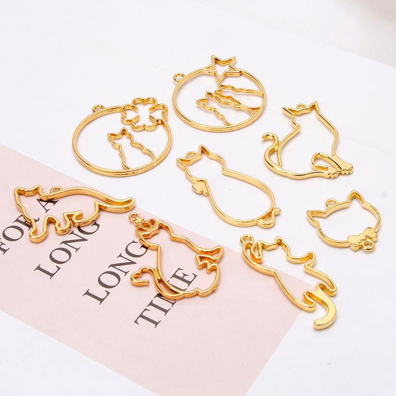 9 Khuôn kim loại làm trang sức từ nhựa resin kiểu dáng mèo con