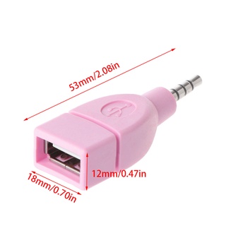 Charmantcc1 Bộ Chuyển Đổi USB 2 0 Nữ Sang 3 5 Mm Nam AUX Cắm Xe Ô Tô Jack