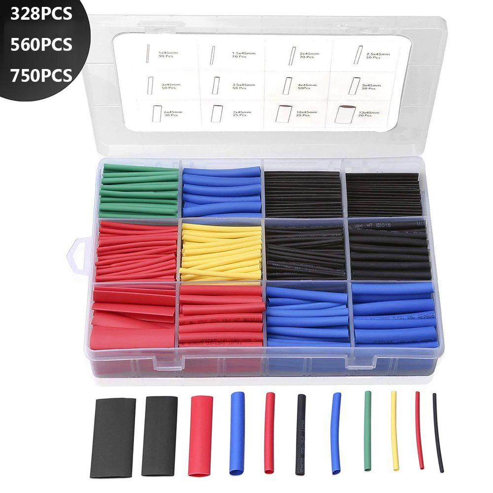 Neaverler 164 / 328 / 560 / 750 Chiếc Ống Co Nhiệt Cách Nhiệt Assortment Vỏ Dây Polyolefin