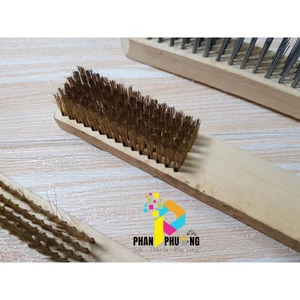 SET 2 BÀN CHẢI ĐÁNH RỈ, CHẢI CHÀ SÉT, BÀN CHẢI CÁN DÀI LOẠI KẼM, ĐỒNG