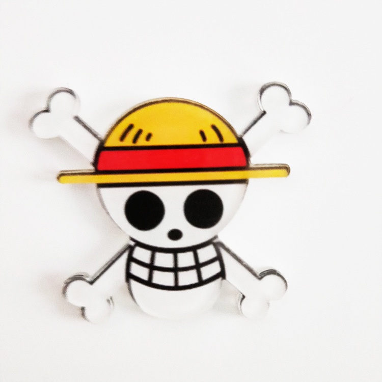 Huy hiệu pin dễ thương Luffy và Chopper từ bộ truyện One Piece, dạng trâm hai lớp acrylic, phù hợp cho học sinh