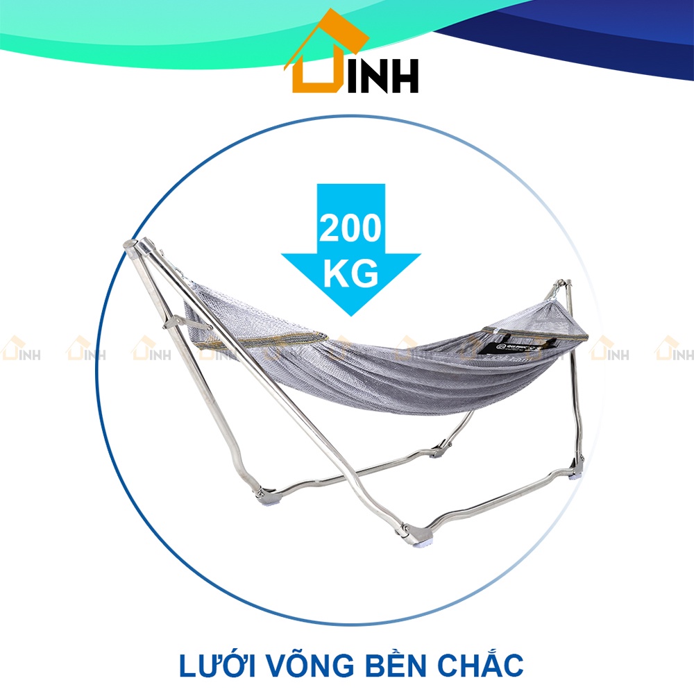 Võng xếp inox cao cấp Deli Lani Qui Phúc chịu tải 200Kg, giá võng inox ...