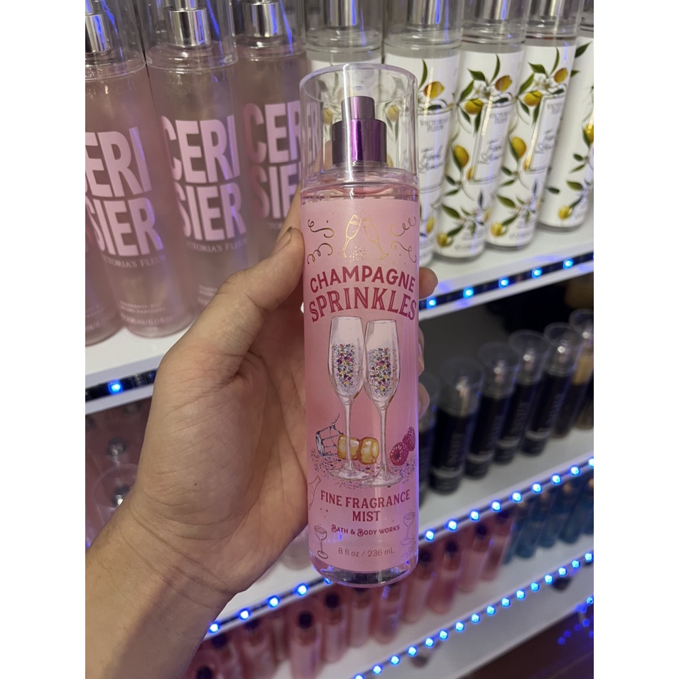 body mist, Xịt Thơm Champagne Sprinles 236ml Hương Thơm Sâm Panh, Cá Tính, Sang Trọng