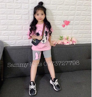 🧚🏻‍♀️🧚🏻‍♀️Set pé áo thun mickey + quần quá cute ❤️