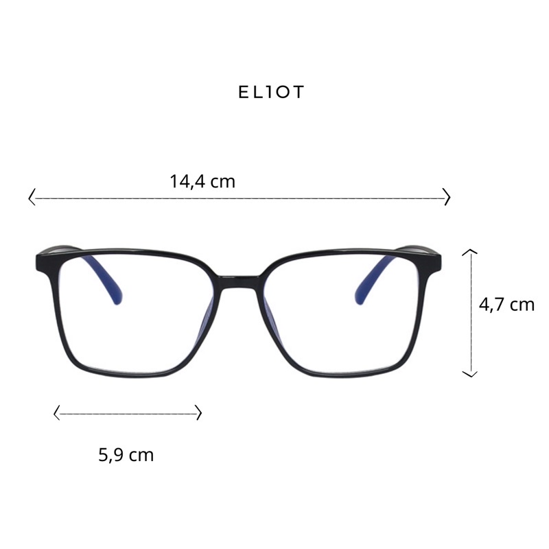 Gọng kính cận ELIOT Eyewear Basic Glasses 02 chống ánh sáng xanh kiểu dáng vuông thời trang