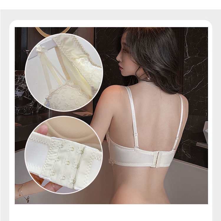 [Giảm giá hấp dẫn] Áo ngực thêu ren cho bé gái Quần lót không dây mềm mại 3 / 4 Cốc mỏng Quần lót nữ Quần lót thoải mái Push Up Áo ngực nữ 32-38AB