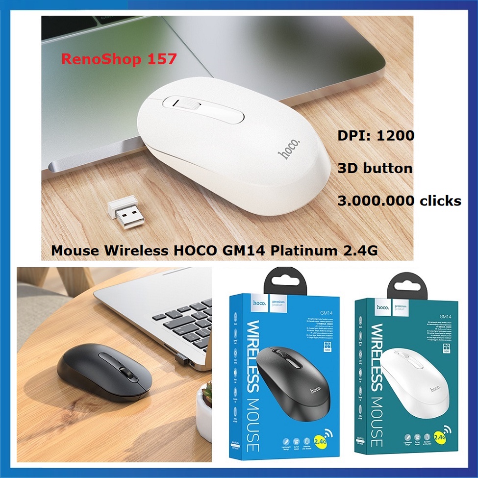Chuột Không Dây Hoco GM14 Chính Hãng 1200DPI - Mouse Wireless - Bảo ...