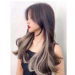 Set 2 Kẹp highlight tóc giả xoăn nhuộm Ombre nhiều màu Hàn Quốc HaminStore